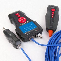 TDR Multi-functional LCD Network Cable Tester Tracker For RJ45, RJ11, BNC, Metal Cable,PING/POE