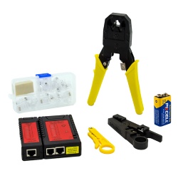 Cable Tester 3 in 1 Crimping Tool Network LAN Cable Wire Stripping Tool Kit Bag NF-1206
