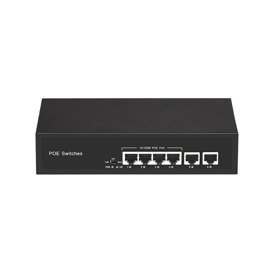 Switch HiPoE X-Security - 6 Ports PoE (RJ45) + 4 Ports Uplink (SFP