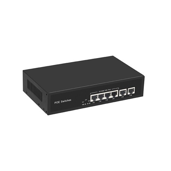 Switch HiPoE X-Security - 6 Ports PoE (RJ45) + 4 Ports Uplink (SFP